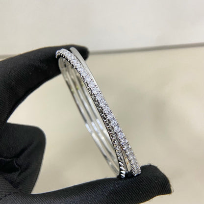 [LOXURA]ETINCELLE HALF-PAVED DIAMOND BRACELET