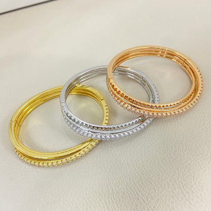 [LOXURA]ETINCELLE HALF-PAVED DIAMOND BRACELET