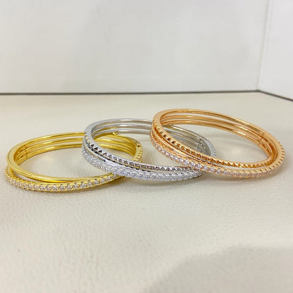 [LOXURA]ETINCELLE HALF-PAVED DIAMOND BRACELET