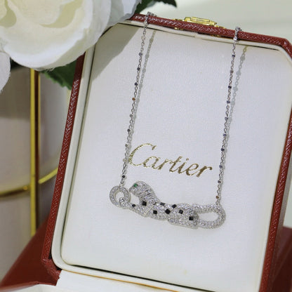[LOXURA]PANTHERE PAVED DIAMOND NECKLACE