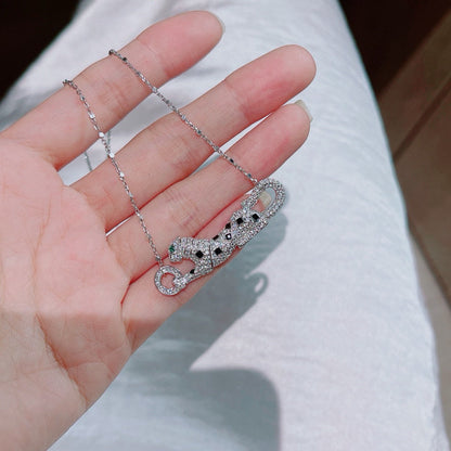 [LOXURA]PANTHERE PAVED DIAMOND NECKLACE