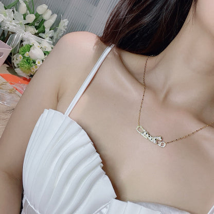 [LOXURA]PANTHERE PAVED DIAMOND NECKLACE