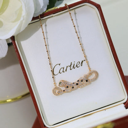 [LOXURA]PANTHERE PAVED DIAMOND NECKLACE