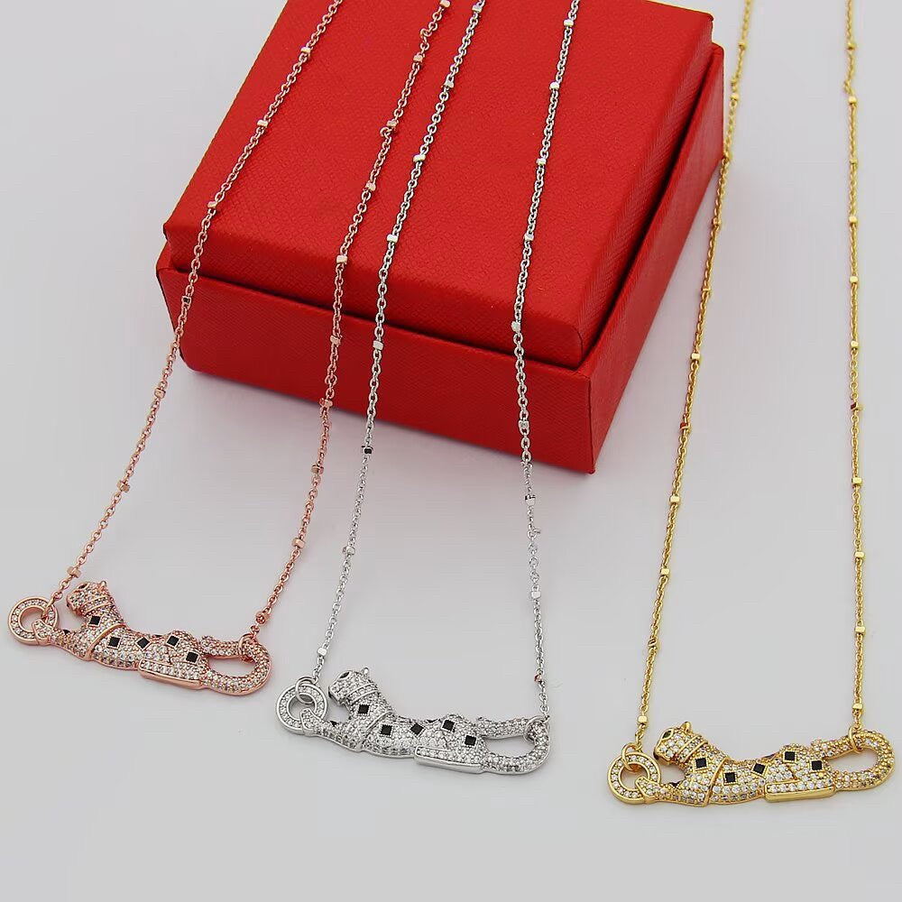 [LOXURA]PANTHERE PAVED DIAMOND NECKLACE