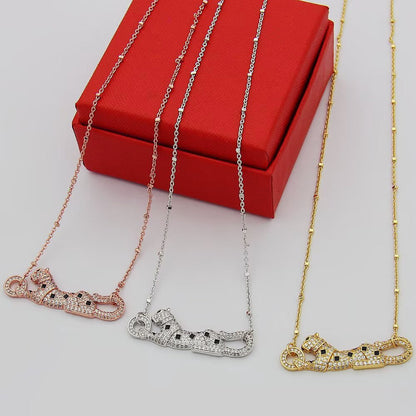 [LOXURA]PANTHERE PAVED DIAMOND NECKLACE