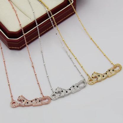 [LOXURA]PANTHERE PAVED DIAMOND NECKLACE