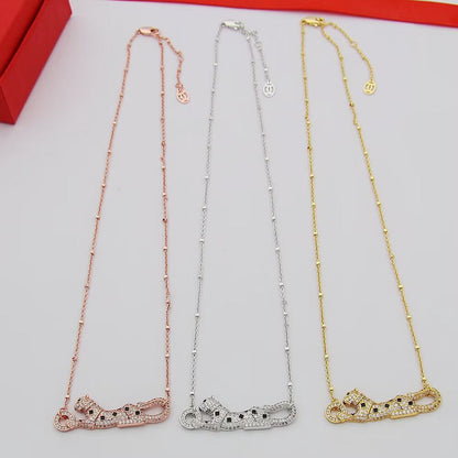 [LOXURA]PANTHERE PAVED DIAMOND NECKLACE