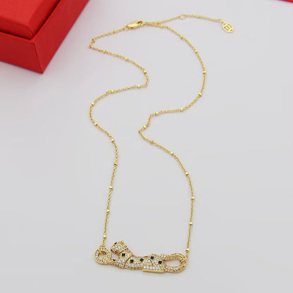 [LOXURA]PANTHERE PAVED DIAMOND NECKLACE