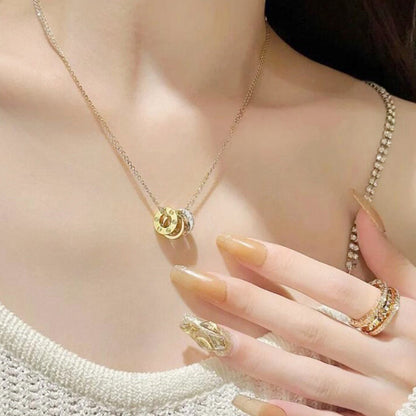 [LOXURA]LOVE 6 DIAMOND PENDANT NECKLACE