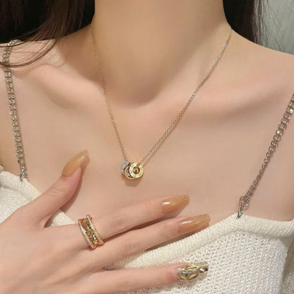 [LOXURA]LOVE 6 DIAMOND PENDANT NECKLACE