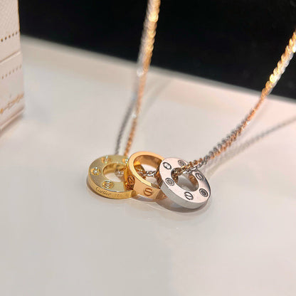 [LOXURA]LOVE 6 DIAMOND PENDANT NECKLACE