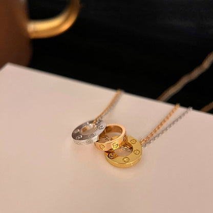 [LOXURA]LOVE 6 DIAMOND PENDANT NECKLACE