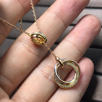 [LOXURA]TRINITY DIAMONDS NECKLACE