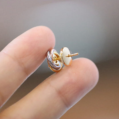[LOXURA]TRINITY STUD DIAMOND EARRINGS