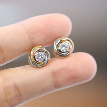 [LOXURA]TRINITY STUD DIAMOND EARRINGS
