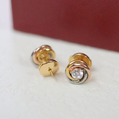 [LOXURA]TRINITY STUD DIAMOND EARRINGS