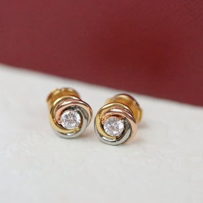 [LOXURA]TRINITY STUD DIAMOND EARRINGS