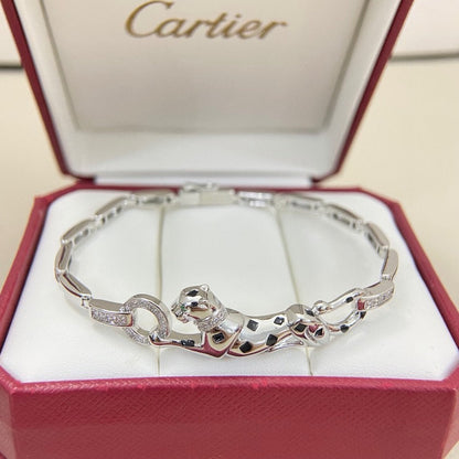 [LOXURA]PANTHERE HALF DIAMOND ON CHAIN BRACELET