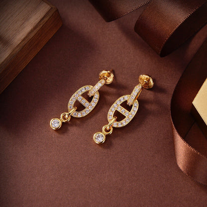 [LOXURA]HM CHAINE DIAMOND EARRINGS