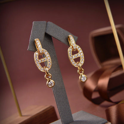 [LOXURA]HM CHAINE DIAMOND EARRINGS