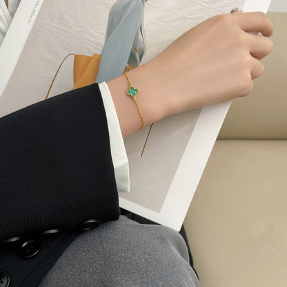 [LOXURA]CLOVER BRACELET MALACHITE 1 MOTIF