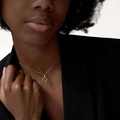 [LOXURA]TRINITY  NECKLACE 1 DIAMOND