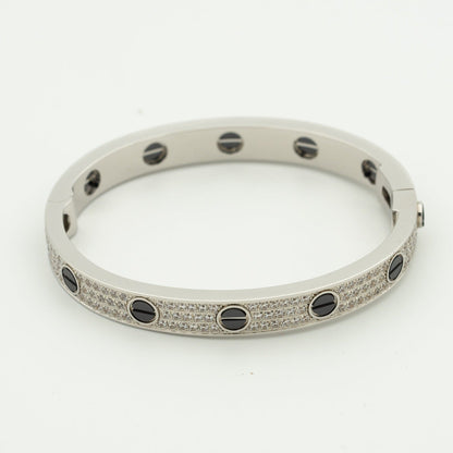 [LOXURA]LOVE BRACELET 6.1MM DIAMOND-PAVED CERAMIC