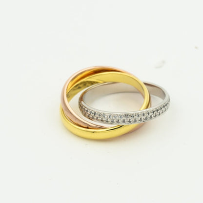 [LOXURA]TRINITY RING GOLD PINK GOLD SILVER DIAMONDS