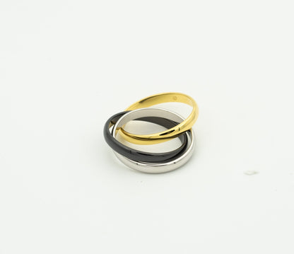 [LOXURA]TRINITY RING BLACK GOLD SILVER