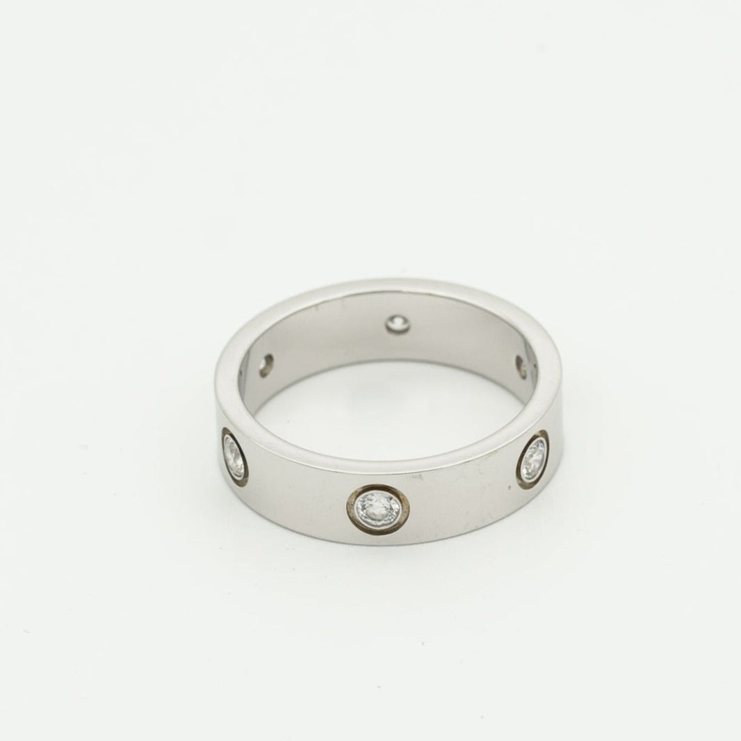 [LOXURA]LOVE RING 5.5MM 6 DIAMONDS SILVER