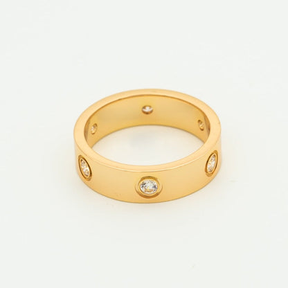 [LOXURA]LOVE RING 5.5MM 6 DIAMONDS PINK GOLD