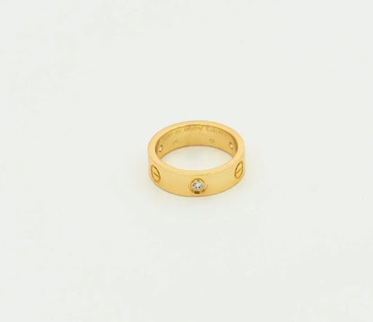 [LOXURA]LOVE RING 5.5MM 3 DIAMONDS GOLD