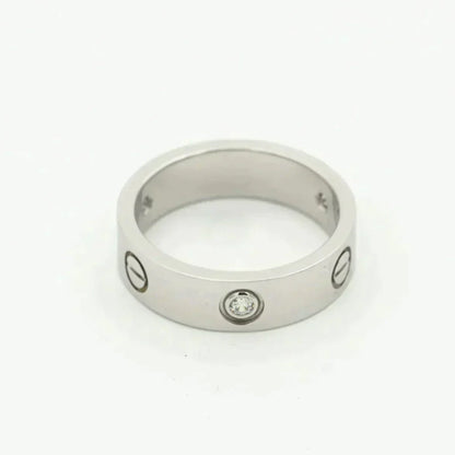 [LOXURA]LOVE RING 5.5MM 3 DIAMONDS SILVER