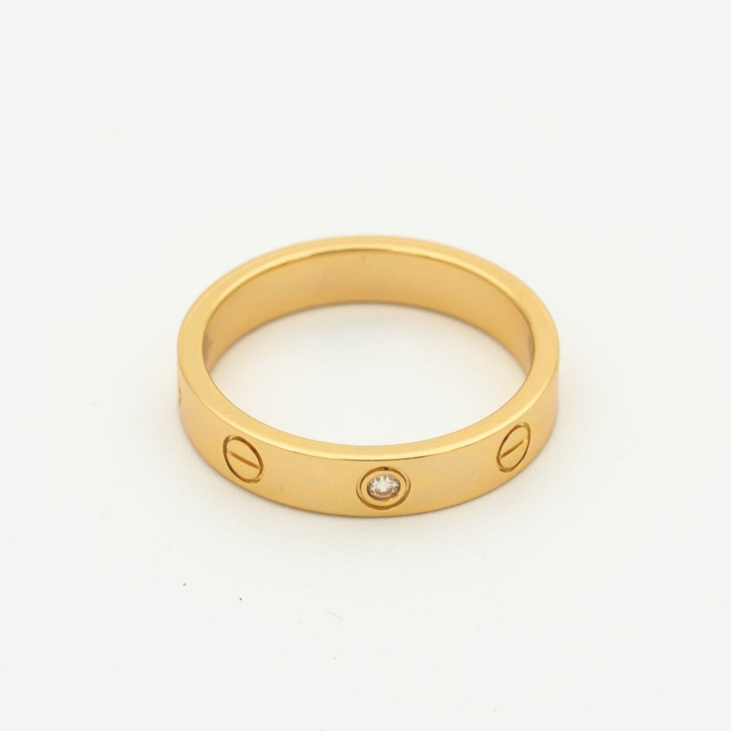 [LOXURA]LOVE RING 4MM 1 DIAMOND PINK GOLD
