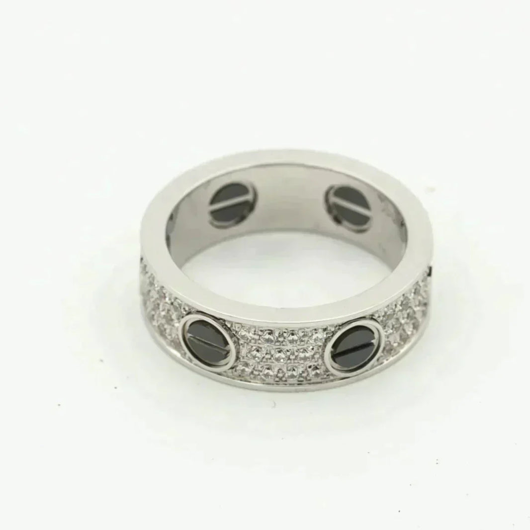[LOXURA]LOVE RING 5.5MM DIAMONDS PAVED CERAMIC