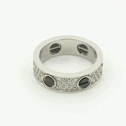 [LOXURA]LOVE RING 5.5MM DIAMONDS PAVED CERAMIC