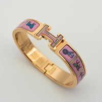 [LOXURA]H PINK GOLD BRACELET PINK CERAMIC