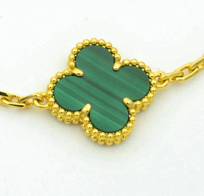 [LOXURA] CLOVER 5 MOTIF MALACHITE BRACELET COLLECTION