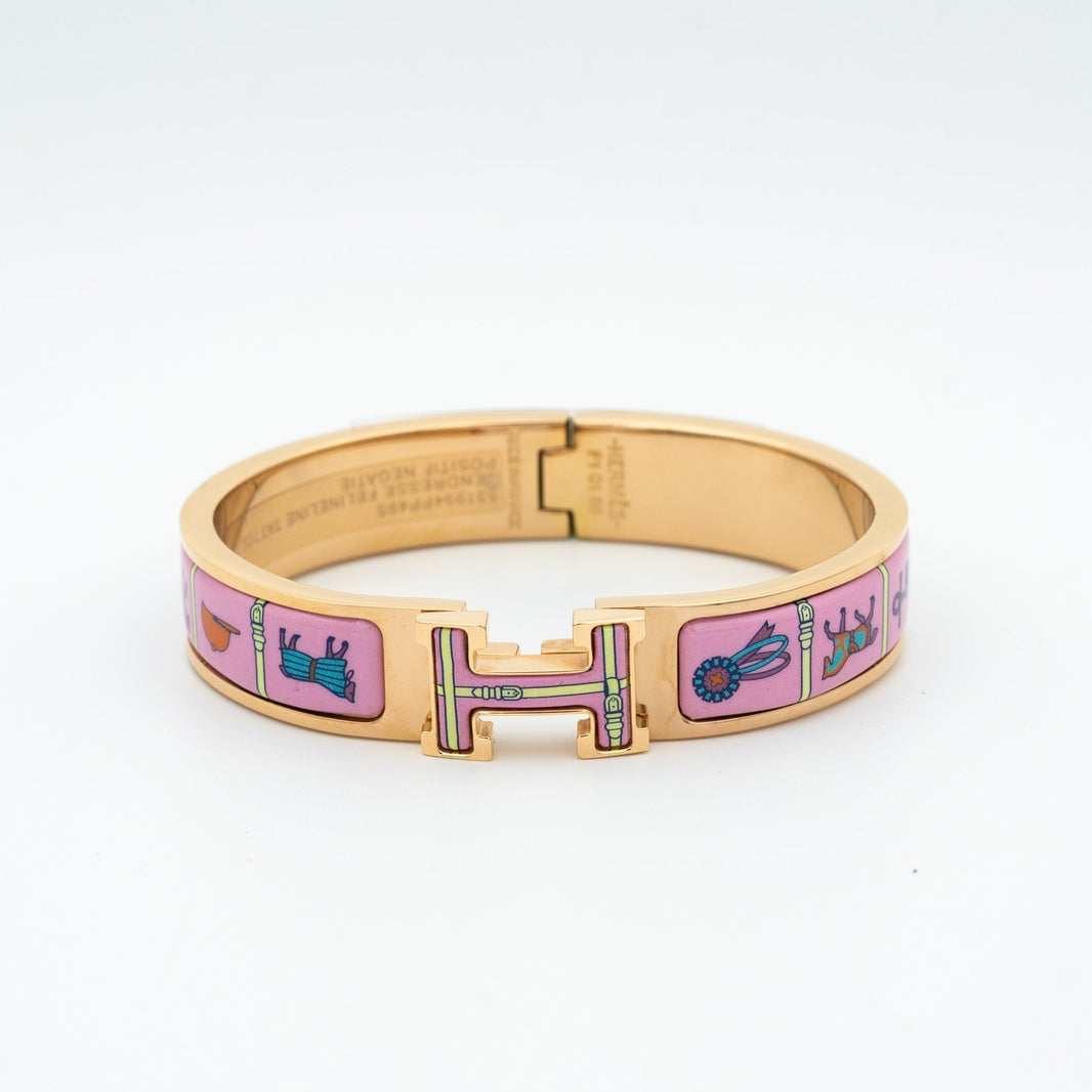 [LOXURA]H PINK GOLD BRACELET PINK CERAMIC