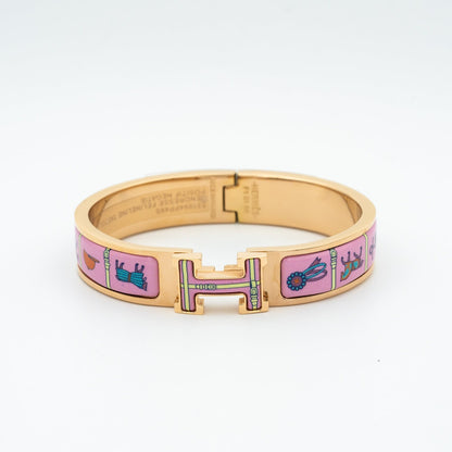 [LOXURA]H PINK GOLD BRACELET PINK CERAMIC
