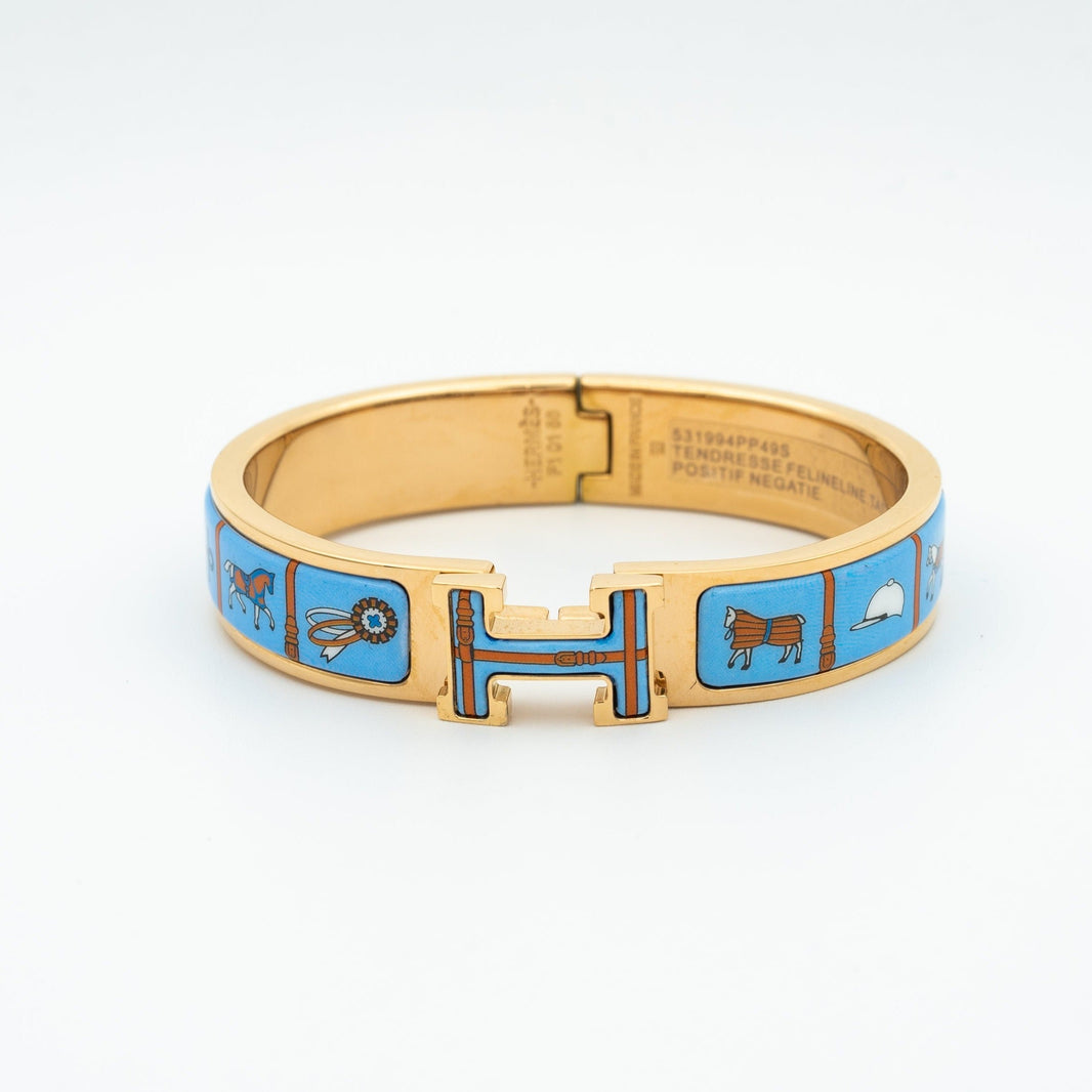 [LOXURA]H PINK GOLD BRACELET BLUE CERAMIC