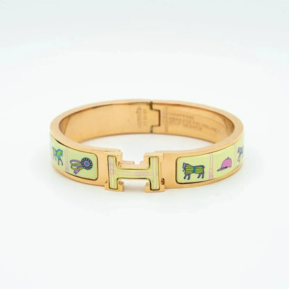 [LOXURA]H PINK GOLD BRACELET CREAM CERAMIC