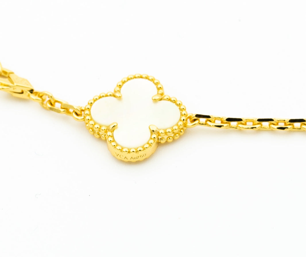 [LOXURA]CLOVER BRACELET 5 MOTIFS ONYX MOP
