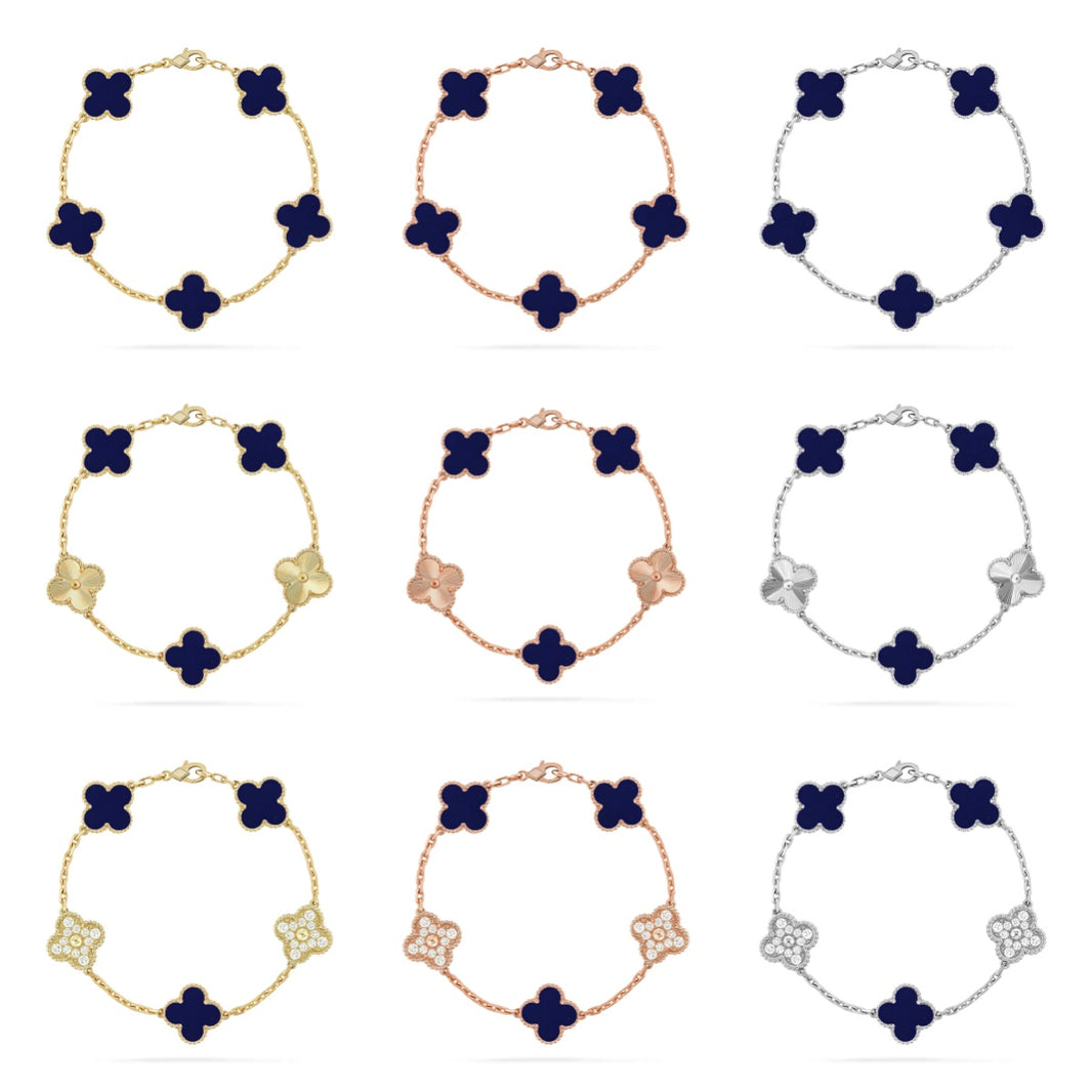 [LOXURA]CLOVER 5 MOTIF LAPIS LAZULI BRACELET COLLECTION