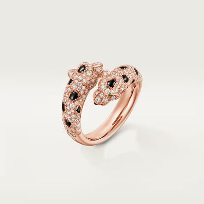 [LOXURA]PANTHERE DOUBLE HEADED FULL DIAMOND  RING