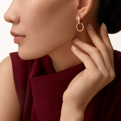 [LOXURA]LOVE 3.3MM DANGLE HALF DIAMOND EARRINGS
