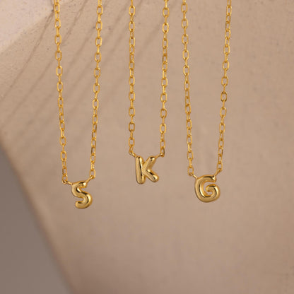 Dainty Bubble Initial Necklace