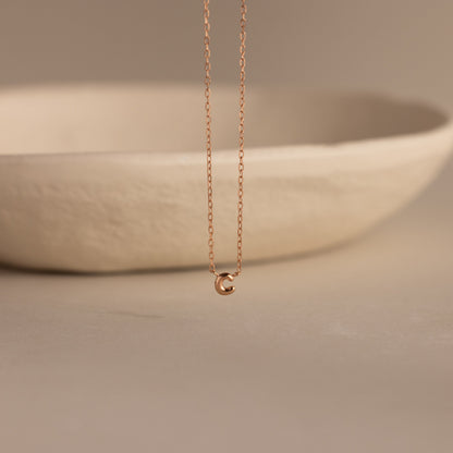 Dainty Bubble Initial Necklace