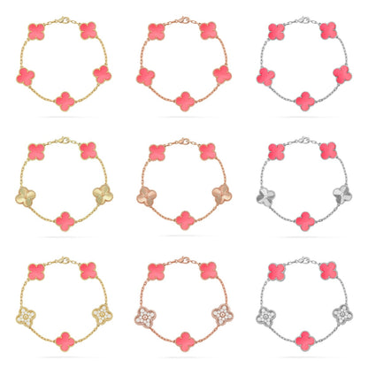 [LOXURA] CLOVER 5 MOTIFS  PINK MOP BRACELET COLLECTION