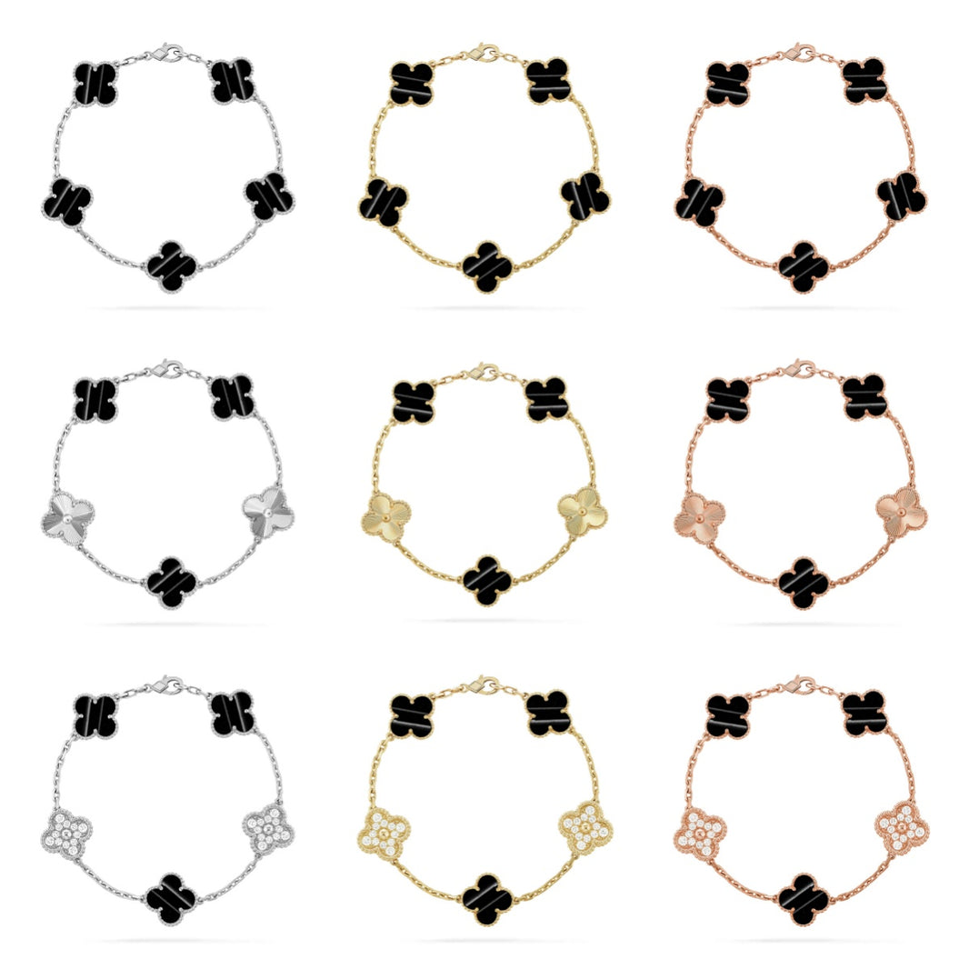 [LOXURA] CLOVER 5 MOTIF PULSAR STONE BRACELET COLLECTION